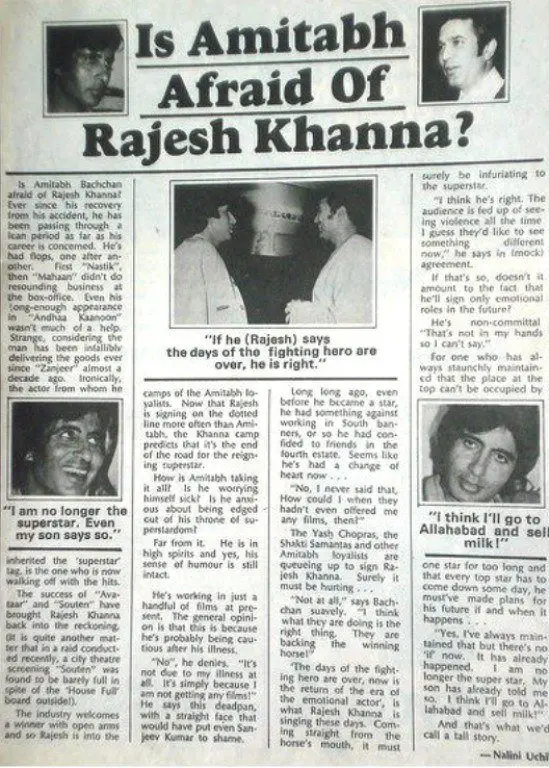 Is Amitabh Afraid of Rajesh Khanna