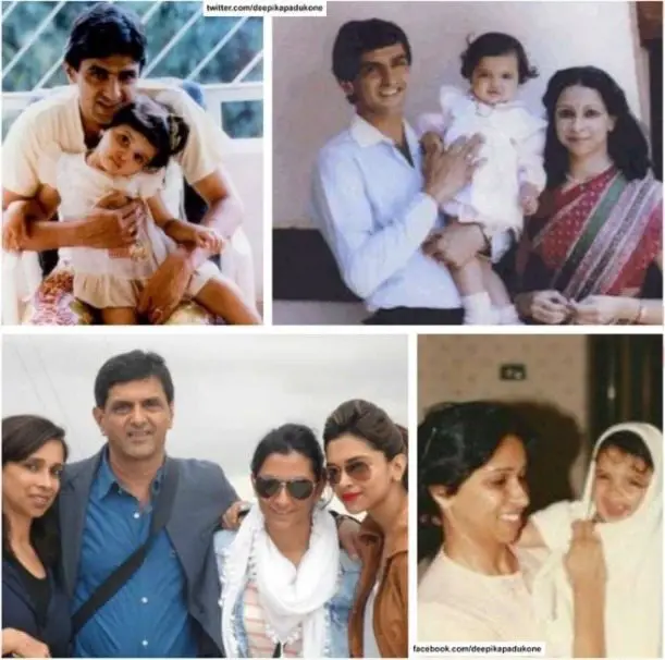 Deepika Padukonewith family