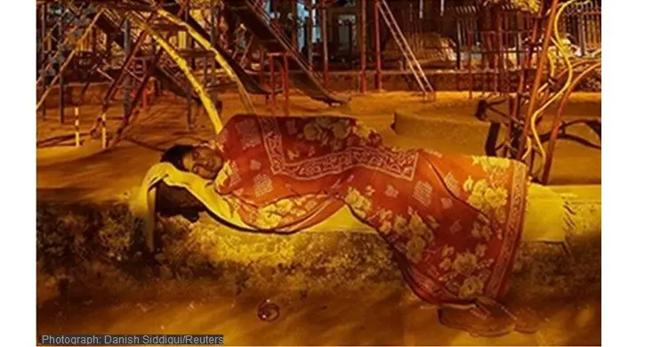 Aspiring Bollywood actor sleeps in a playground/garden